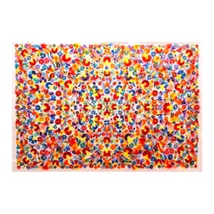 "Caleidoscopio" Pittura contemporanea colorata astratta di ispirazione floreale