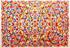 "Kaleidoscope" Contemporary Colorful Abstract Floral Textile Inspired Painting