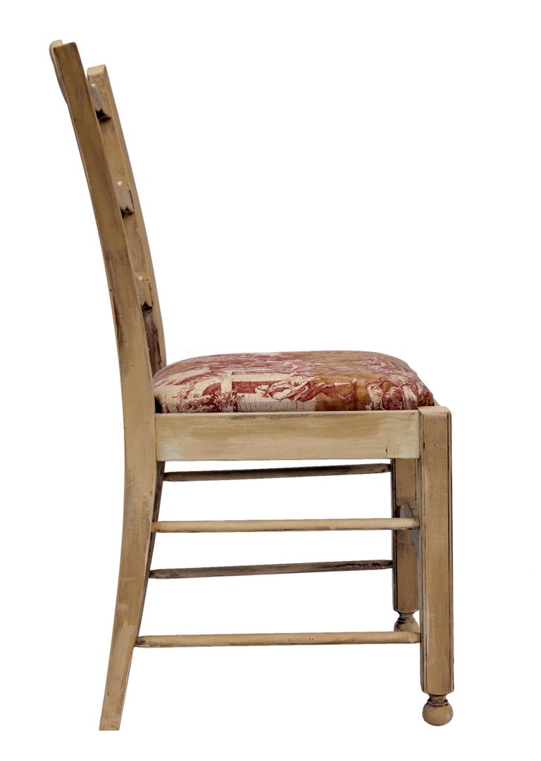 Country French Fruitwood Chairs/ Farm Scenic Upholstery For Sale at 1stDibs