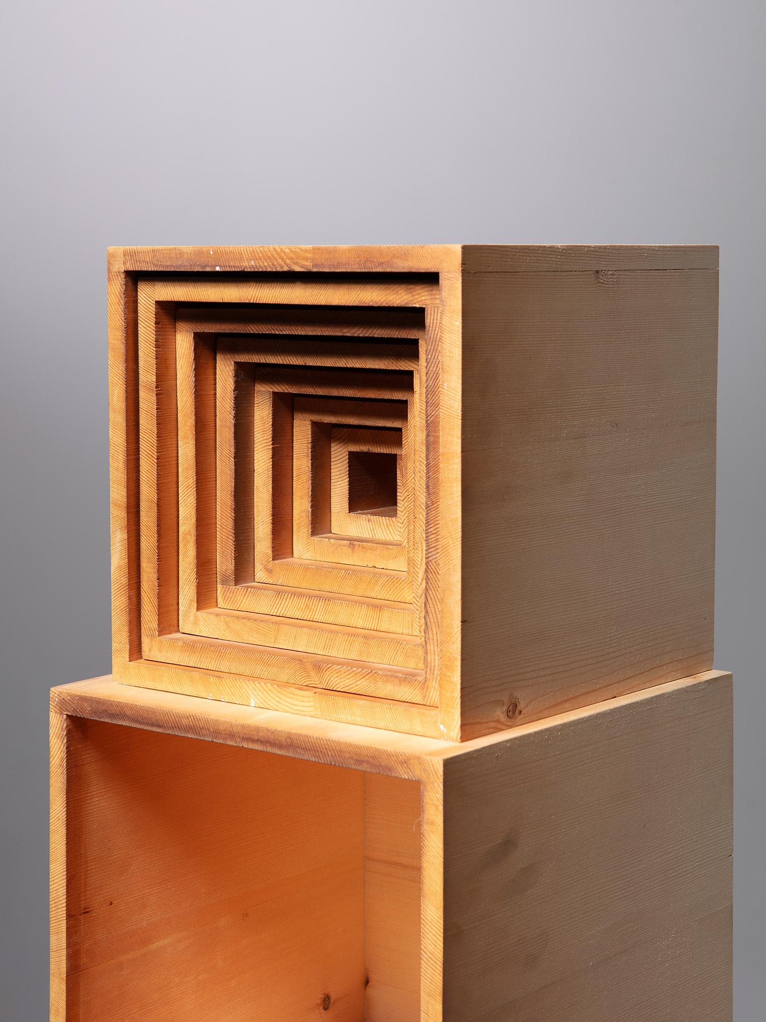 Wood Geometric Sculpture by Elio Mari and Giovanni Sacchi, Italy, 1972 For Sale 3