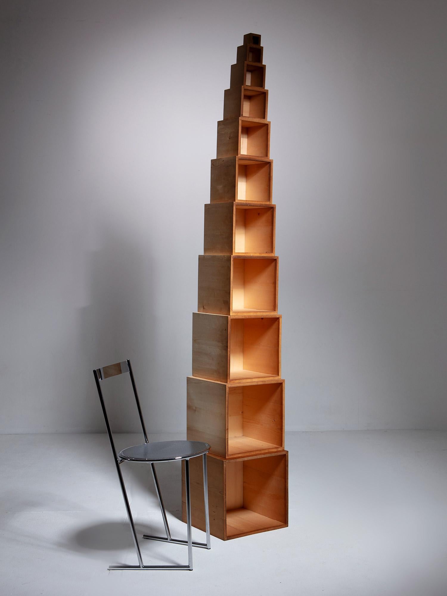 Wood Geometric Sculpture by Elio Mari and Giovanni Sacchi, Italy, 1972 For Sale 4