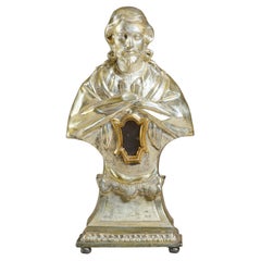 Antique Wood, Gesso, and Silver Leaf Reliquary