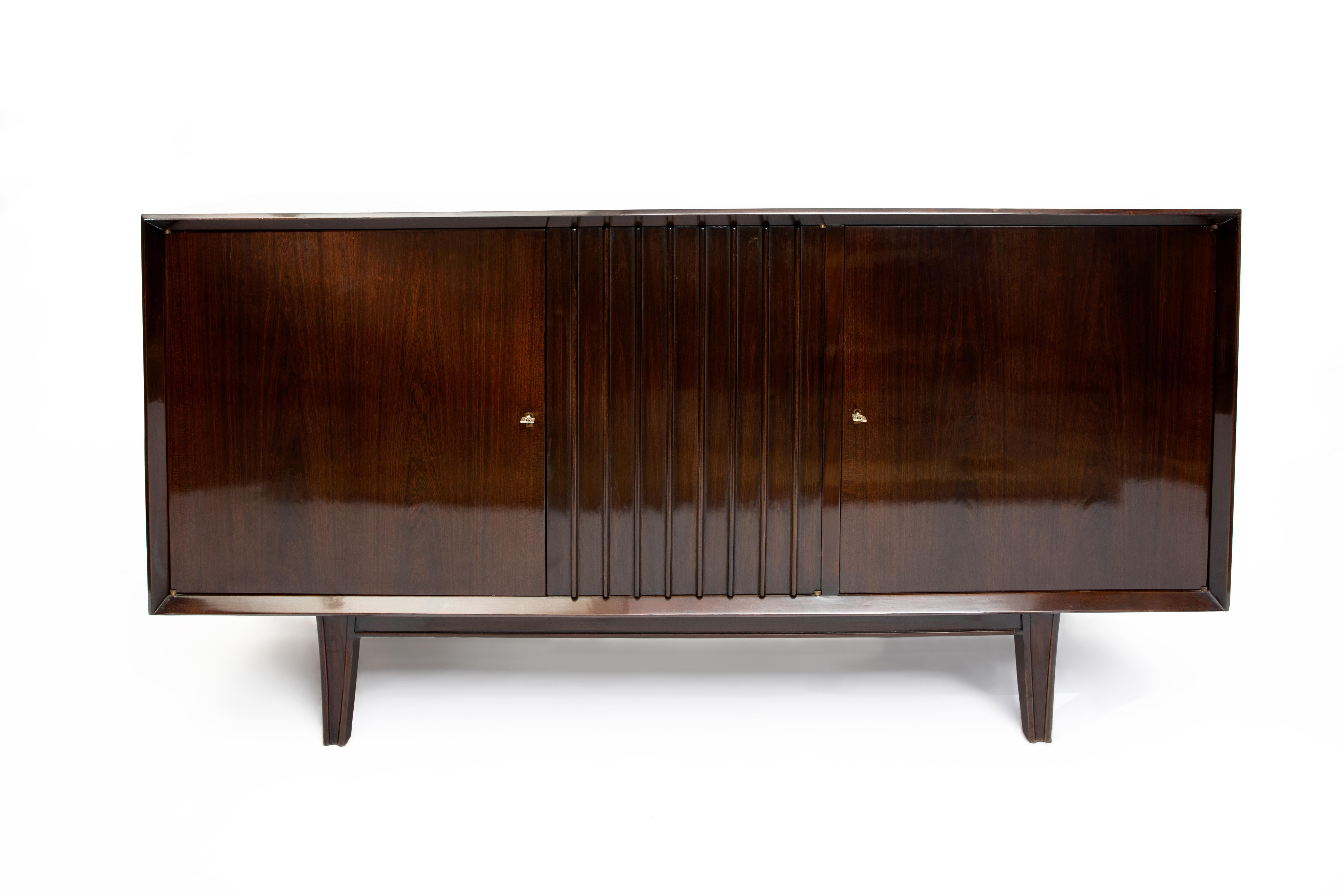 Argentine Wood, Glass and Bronze Cabinet and Vitrine by Englander & Bonta, Argentina, 1950 For Sale