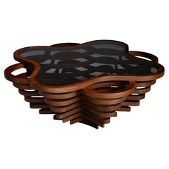 Wood & Glass Coffee Table, France circa 1990