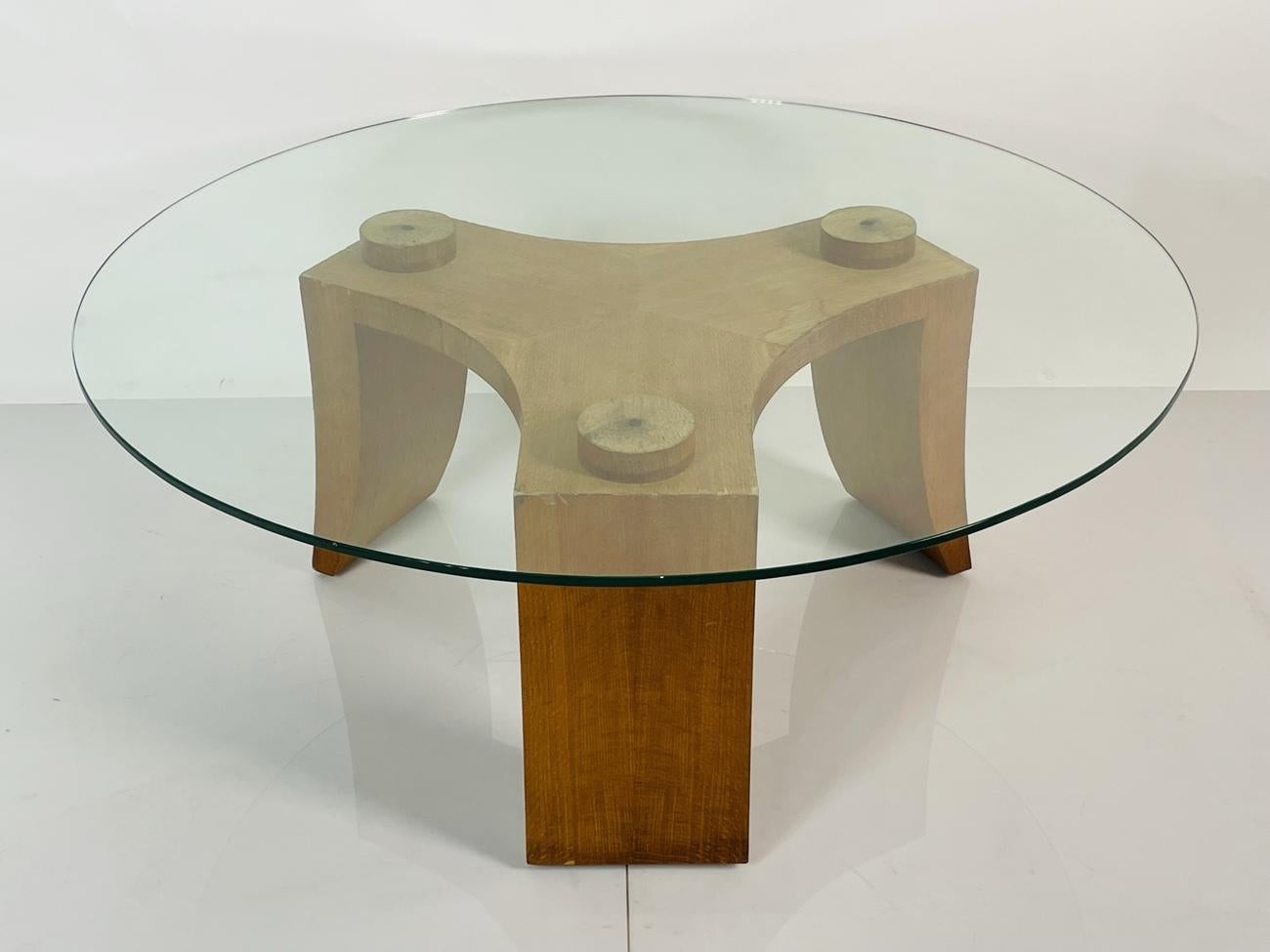 Wood & Glass Coffee Table in the style of Vladimir Kagan 4