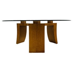 Wood & Glass Coffee Table in the style of Vladimir Kagan