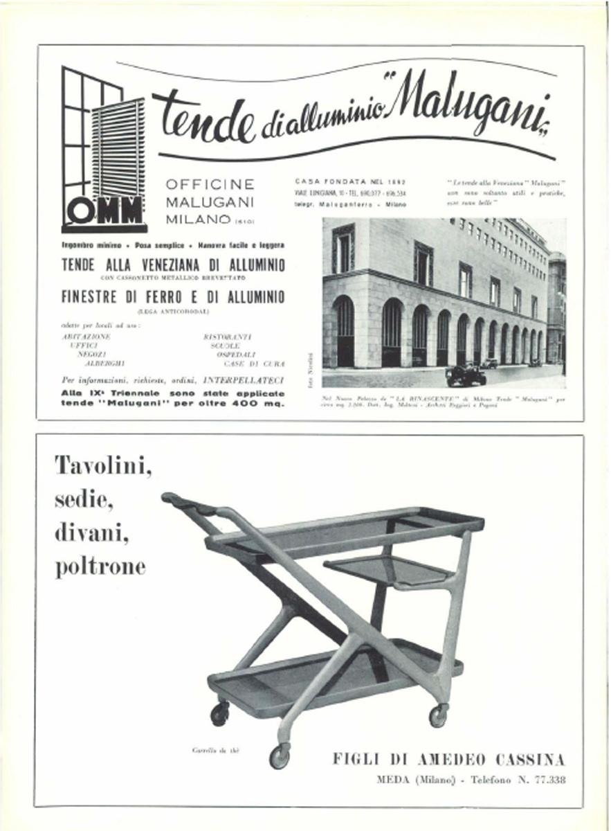 Moderner Trolley aus Holz und Glas aus der Mitte des Jahrhunderts von Cesare Lacca für Cassina im Angebot 7