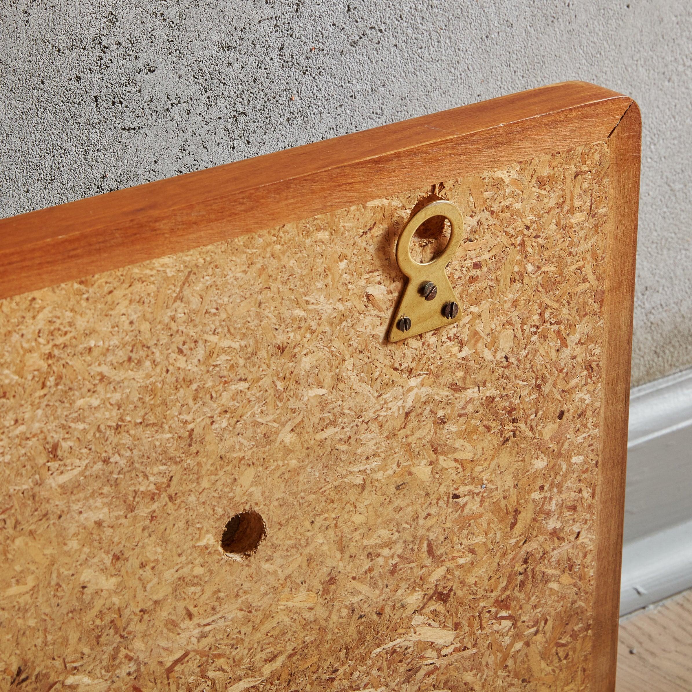 Wood + Glass Wall Mounted Coat Rack, Italy 1960s For Sale 5