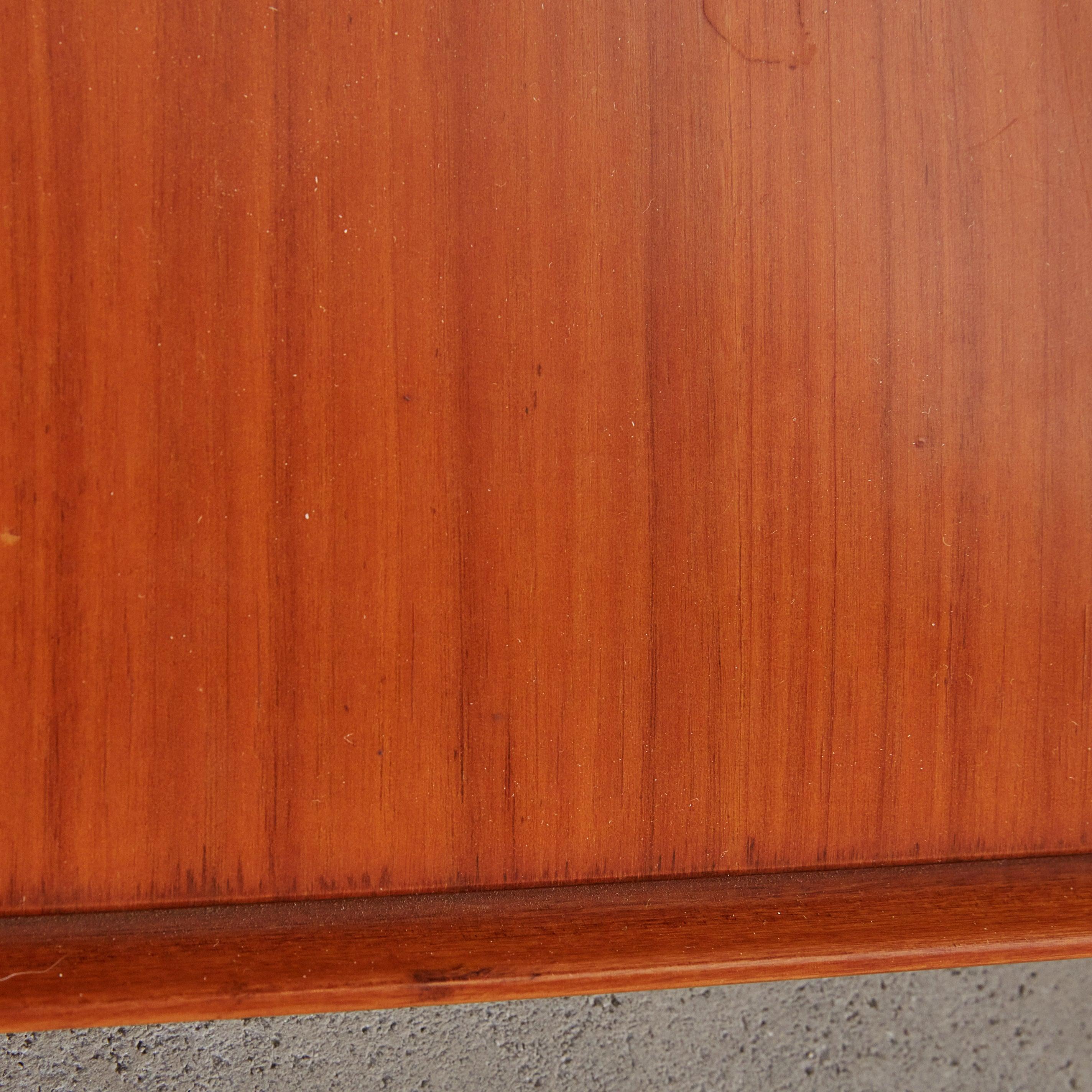 Mid-20th Century Wood + Glass Wall Mounted Coat Rack, Italy 1960s For Sale