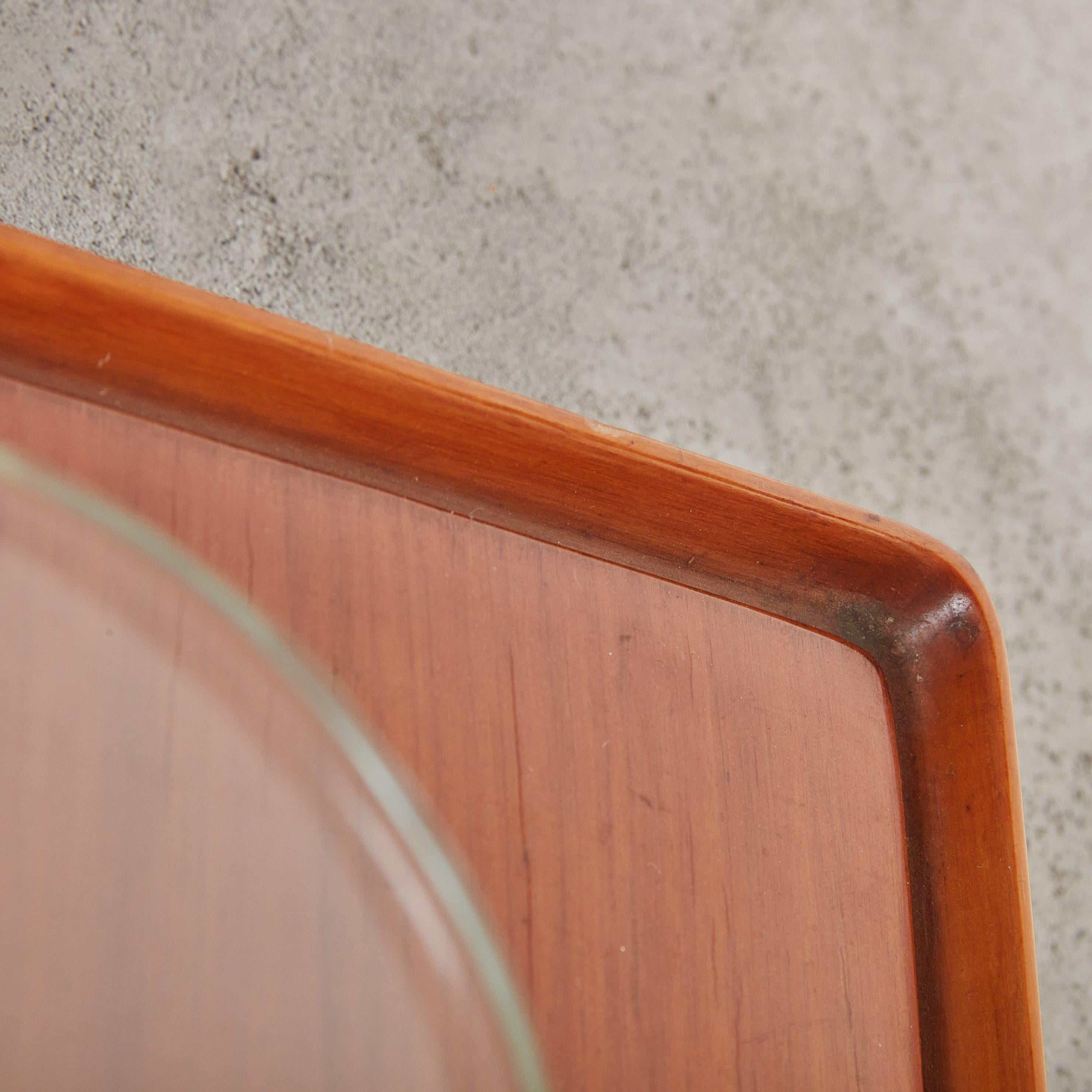 Wood + Glass Wall Mounted Coat Rack, Italy 1960s For Sale 1