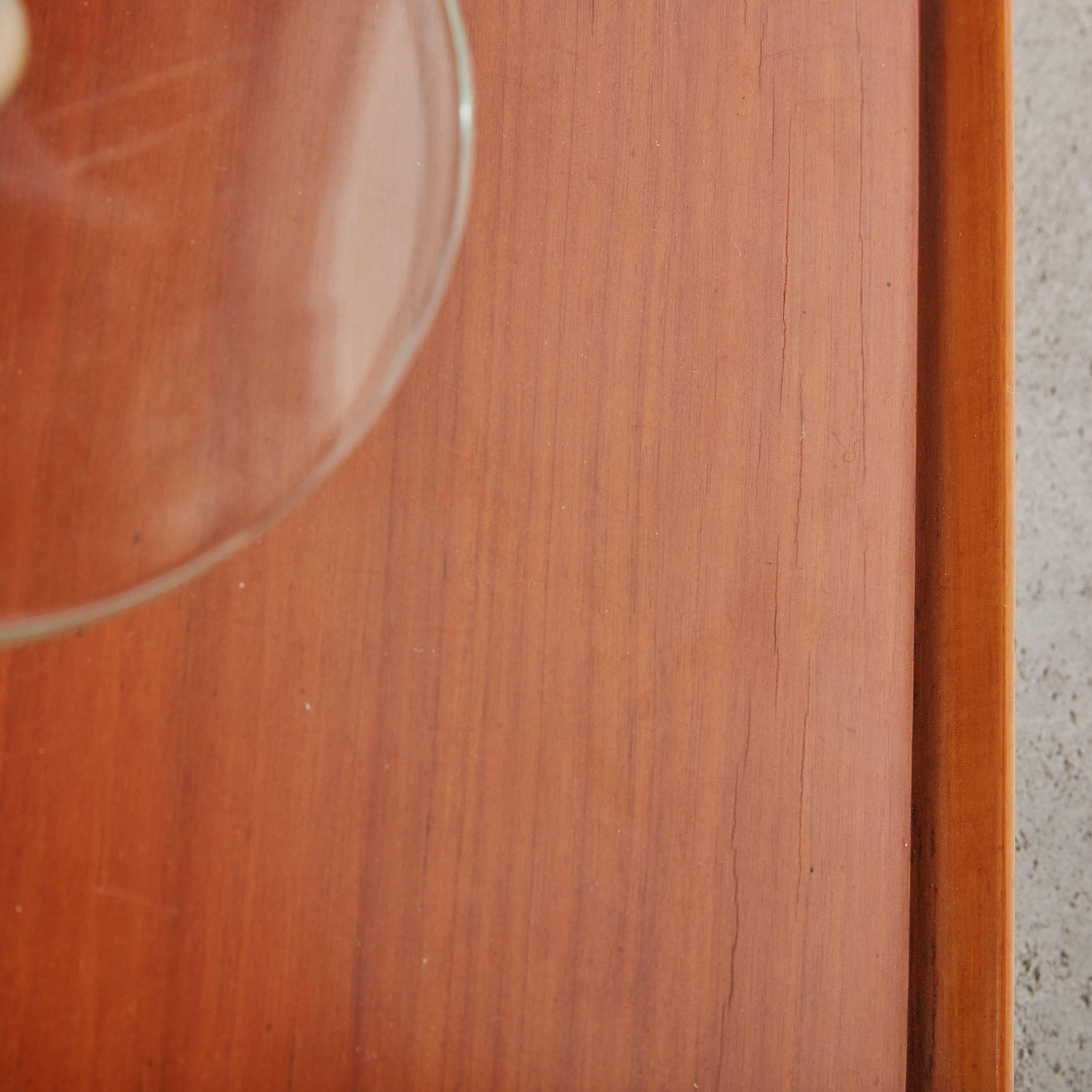 Wood + Glass Wall Mounted Coat Rack, Italy 1960s For Sale 2