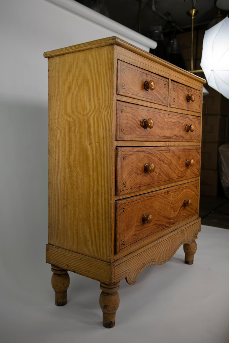 British Wood Grain Chest of Drawers For Sale