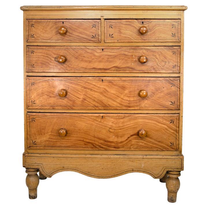 Wood Grain Chest of Drawers For Sale