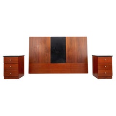 Wood & Granite Headboard & Bedside Cabinets, 3