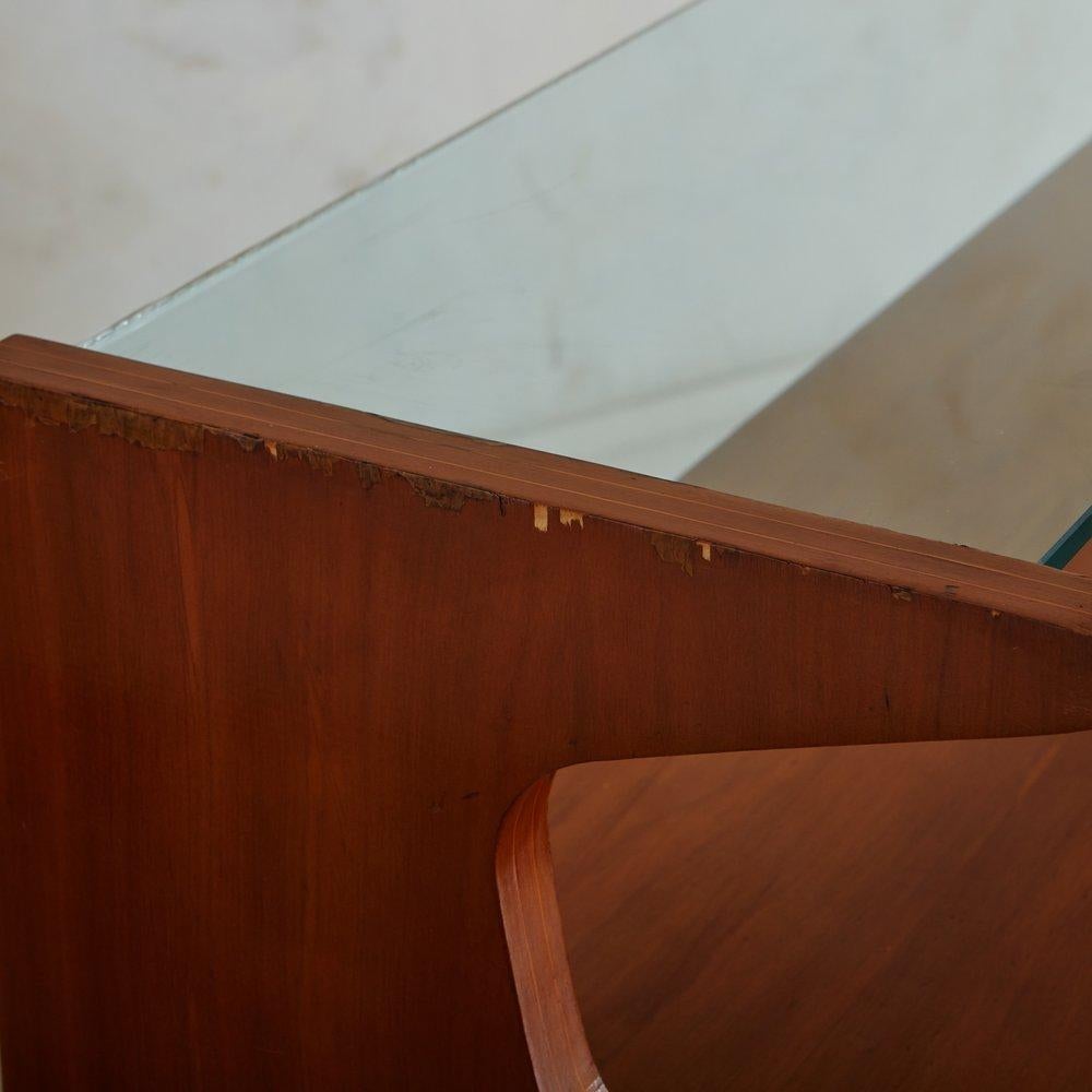 Wood + Green Glass Seahorse Credenza in the Style of Vittorio Dassi, Italy 1950s 11