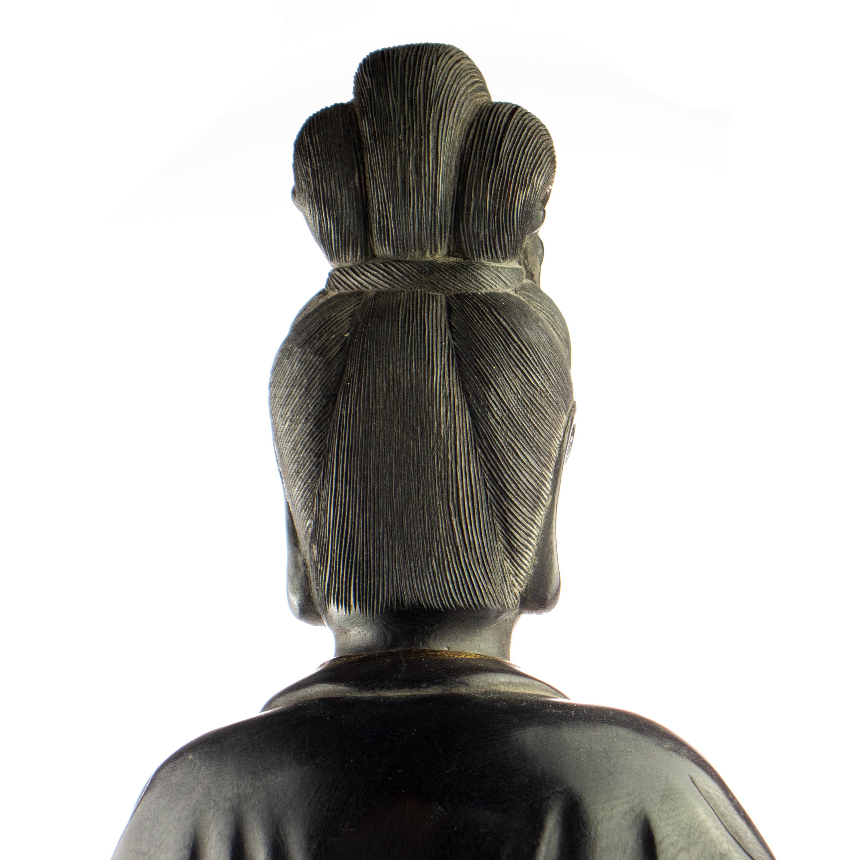 Wood Guanyin Bodhisattva Female Buddha Asian Handmade Carved Statue Sculpture 4