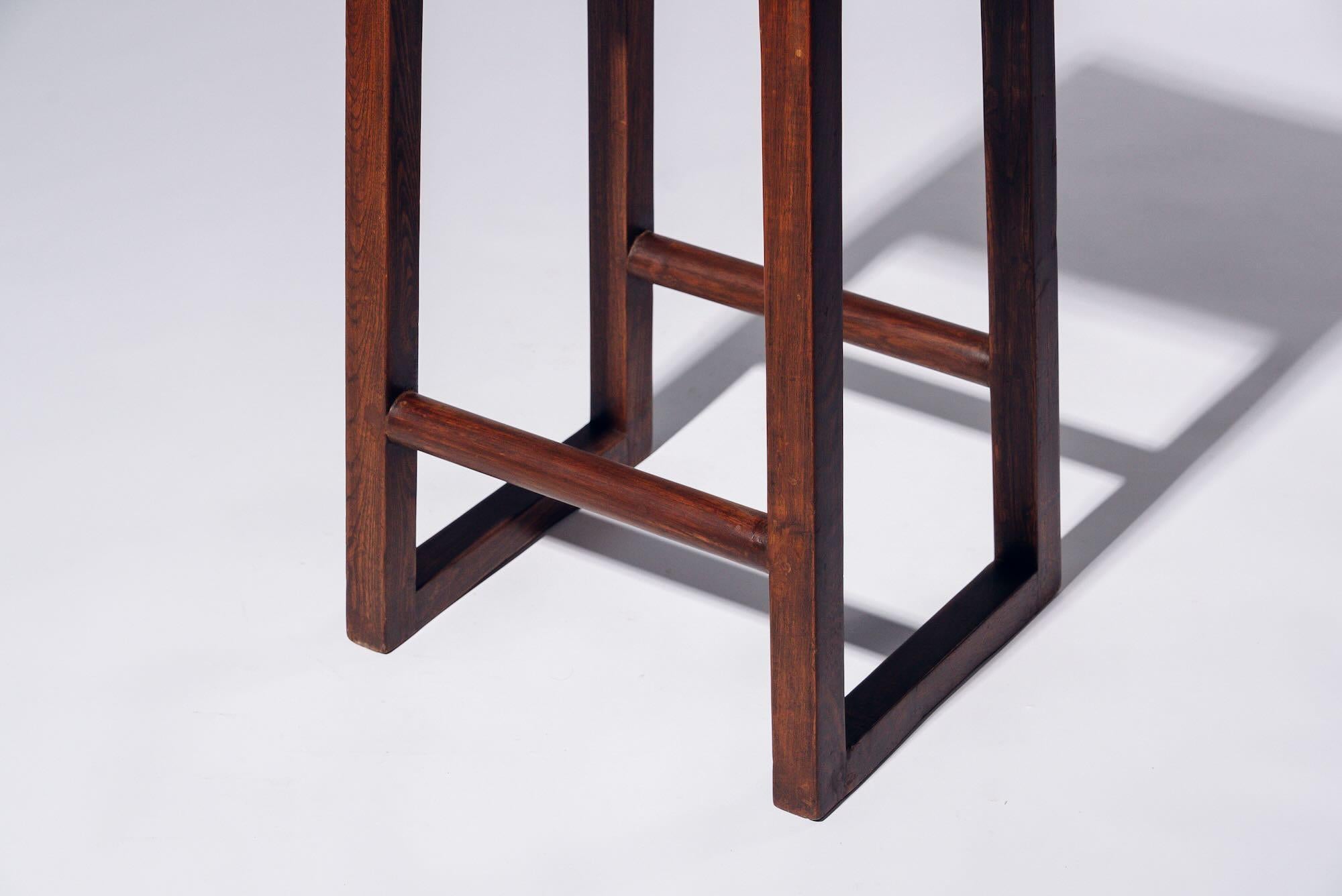 Teak Wood H-leg Stool by Pierre Jeanneret for Chandigarh, India, Circa 1960 For Sale