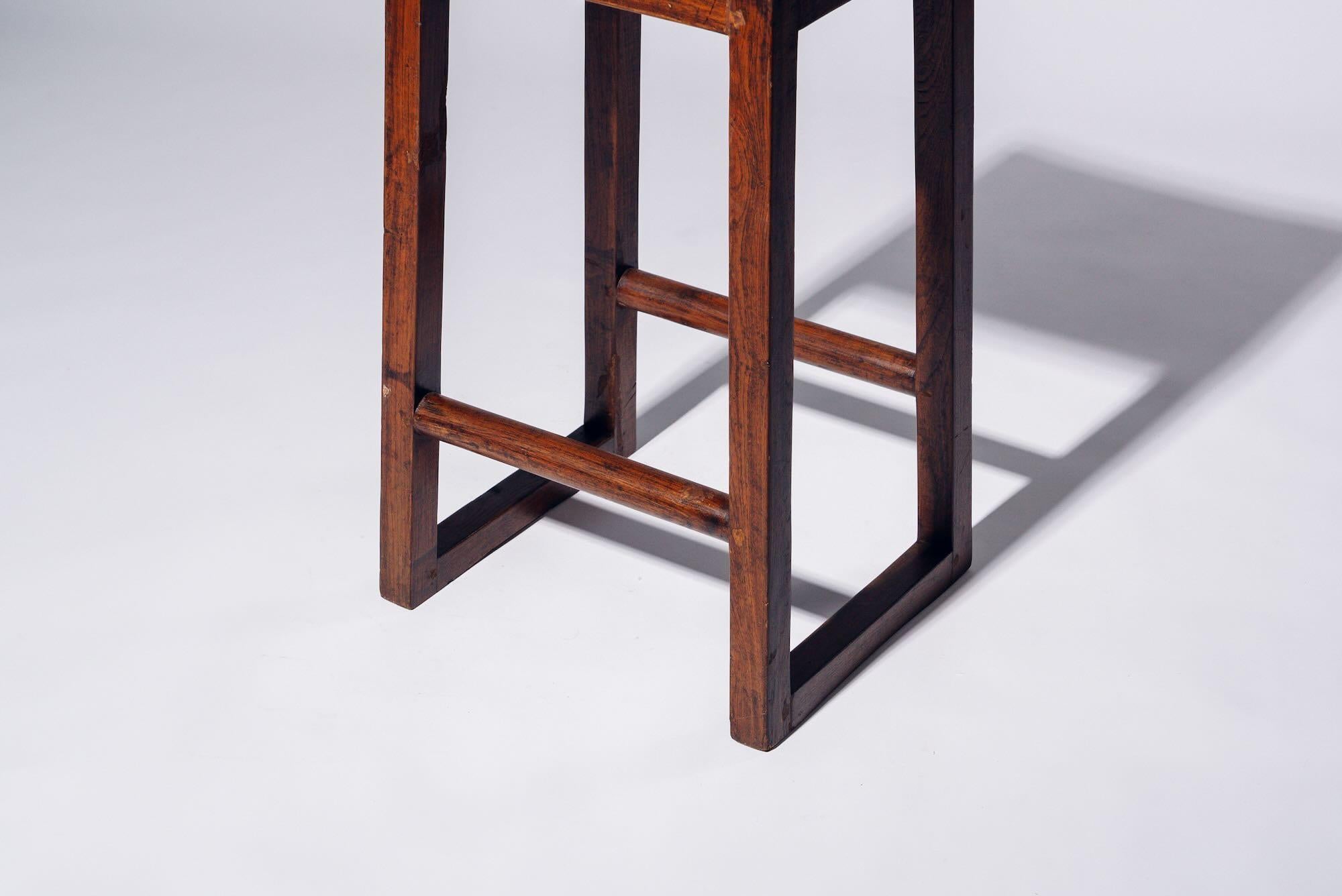 Teak Wood H-leg Stool by Pierre Jeanneret for Chandigarh, India, Circa 1960 For Sale