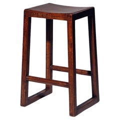 Wood H-leg Stool by Pierre Jeanneret for Chandigarh, India, Circa 1960