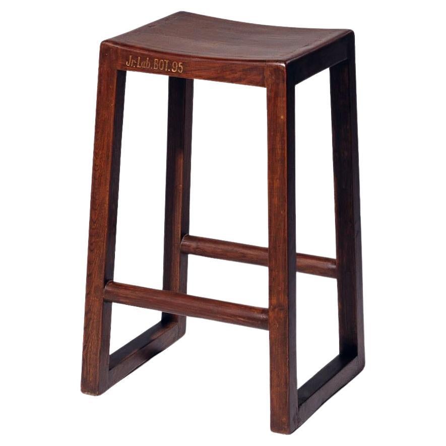 Wood H-leg Stool by Pierre Jeanneret for Chandigarh, India, Circa 1960