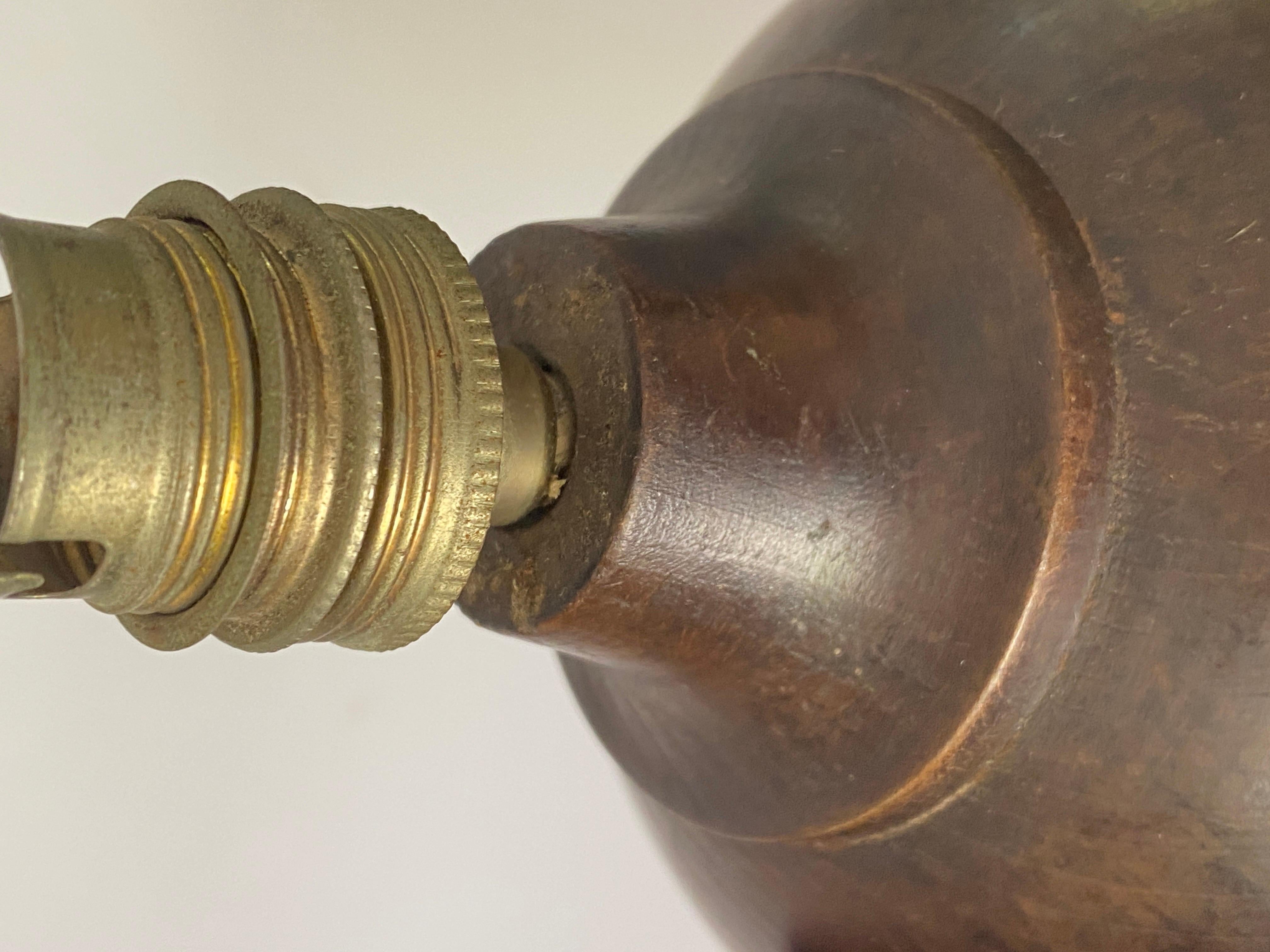 Handgeschnitzte Holz-Tischlampe, Art Deco, Frankreich, um 1940 (Mitte des 20. Jahrhunderts) im Angebot