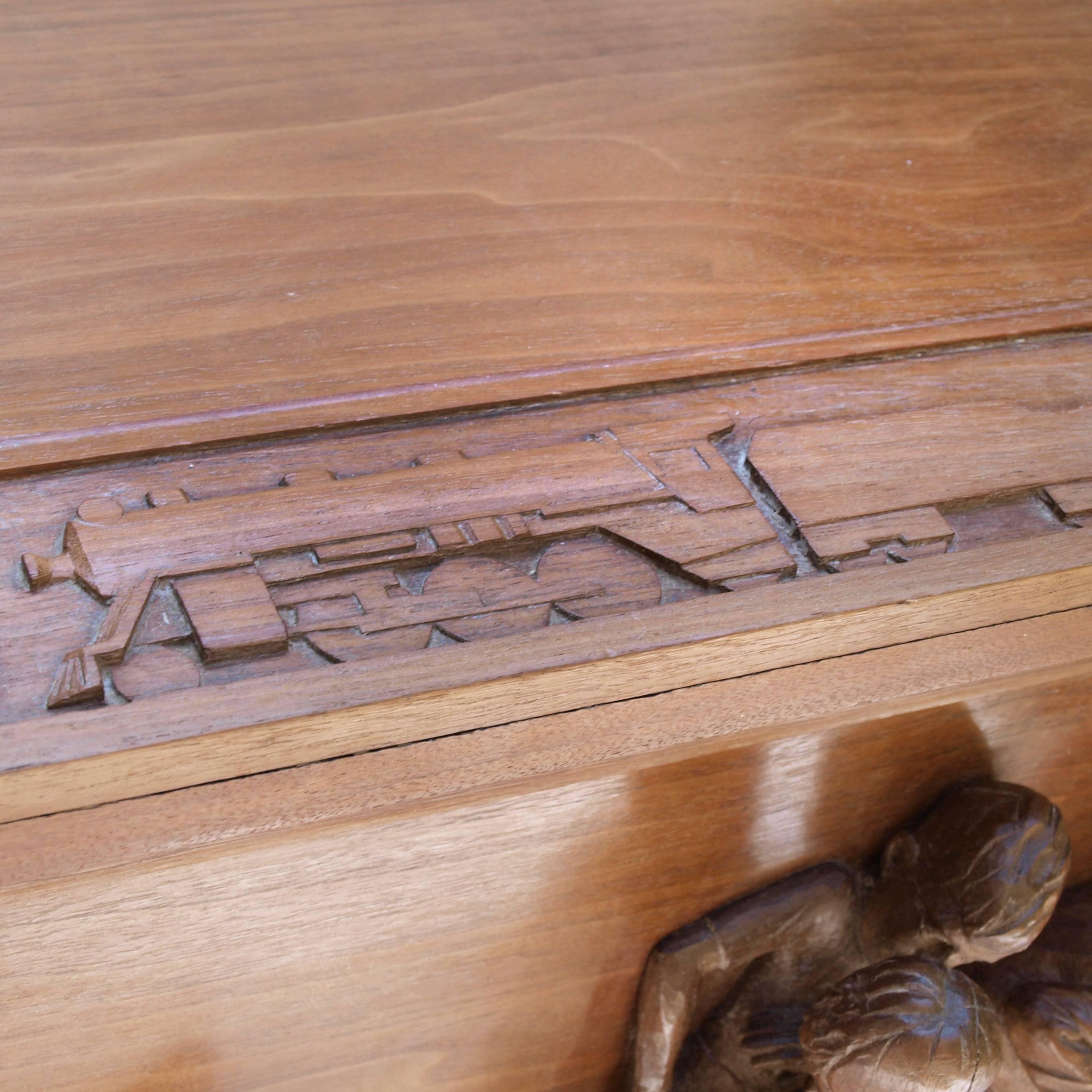 Wood Hand Carved Toy Box 5