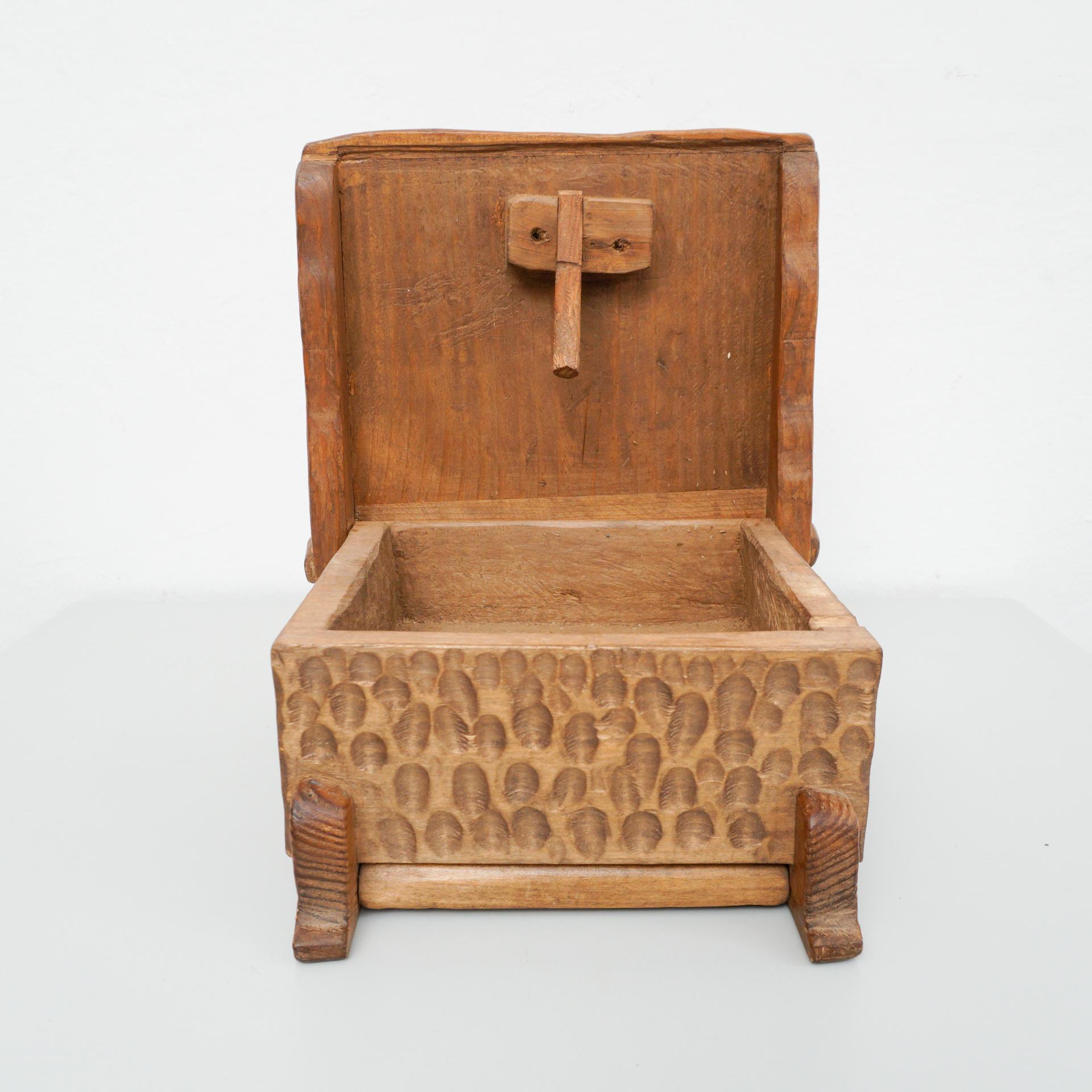 Wood Handcarved Box After Alexandre Noll For Sale 1