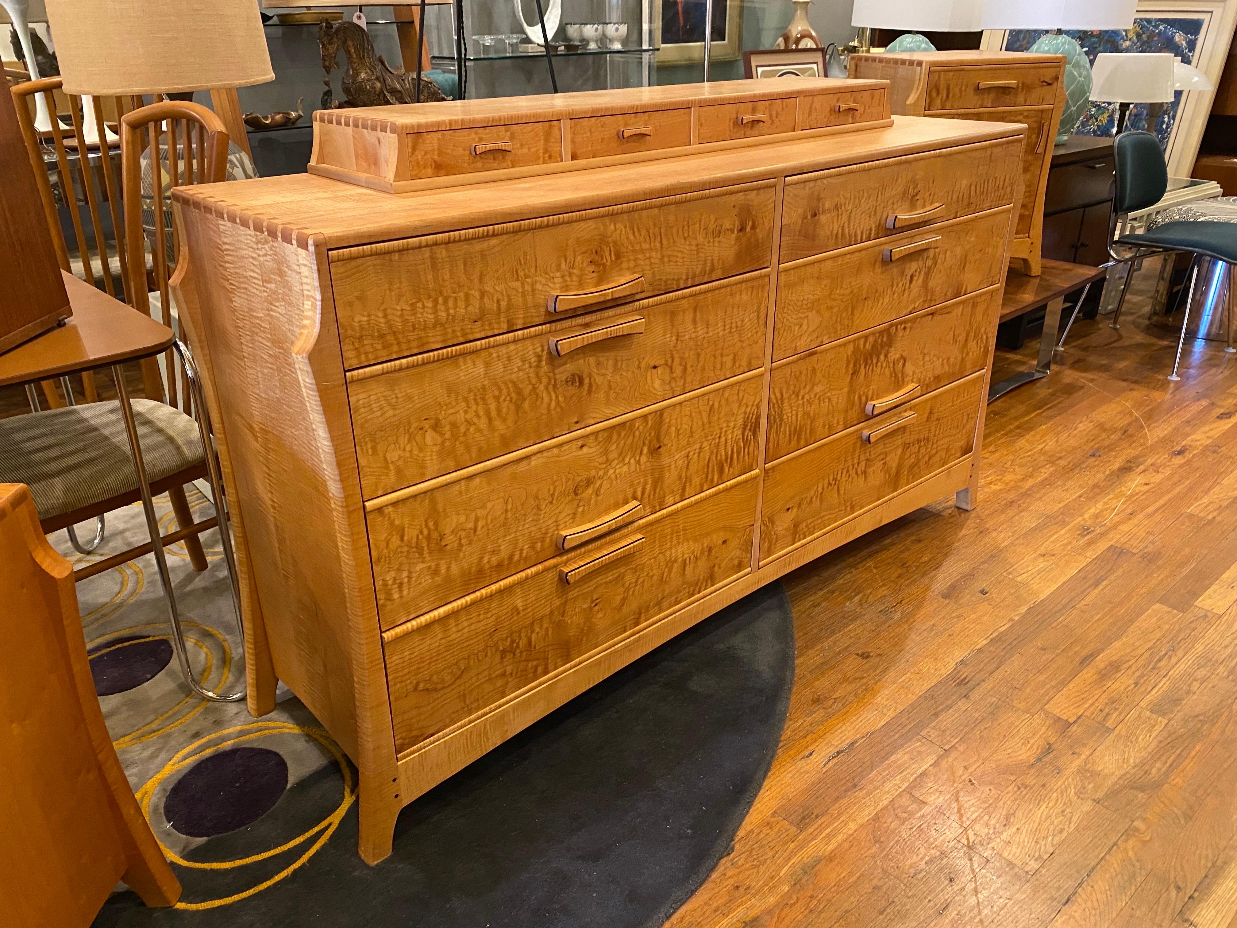 Wood Handcrafted Dresser by Anthony Kahn For Sale 3