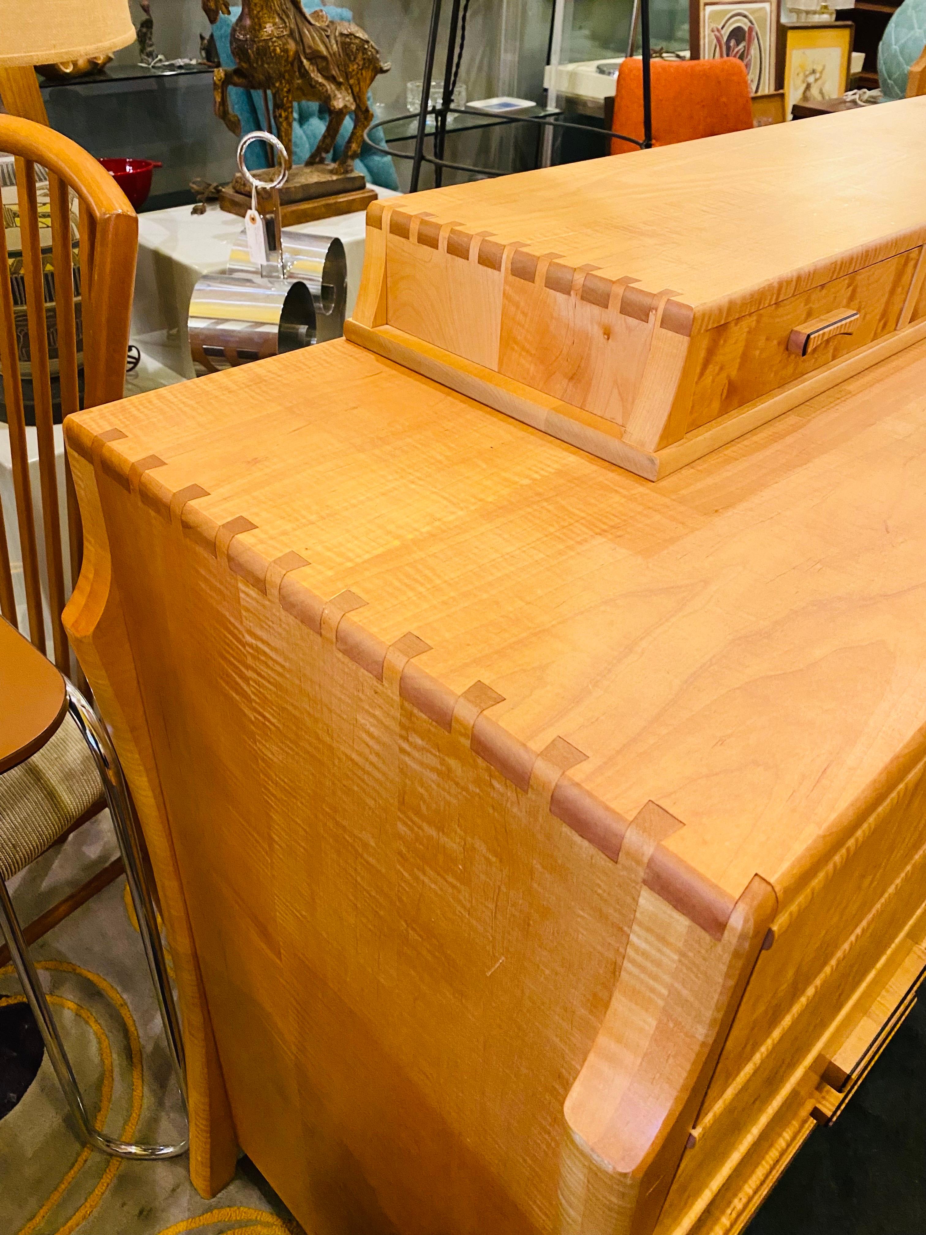 Wood Handcrafted Dresser by Anthony Kahn For Sale 4