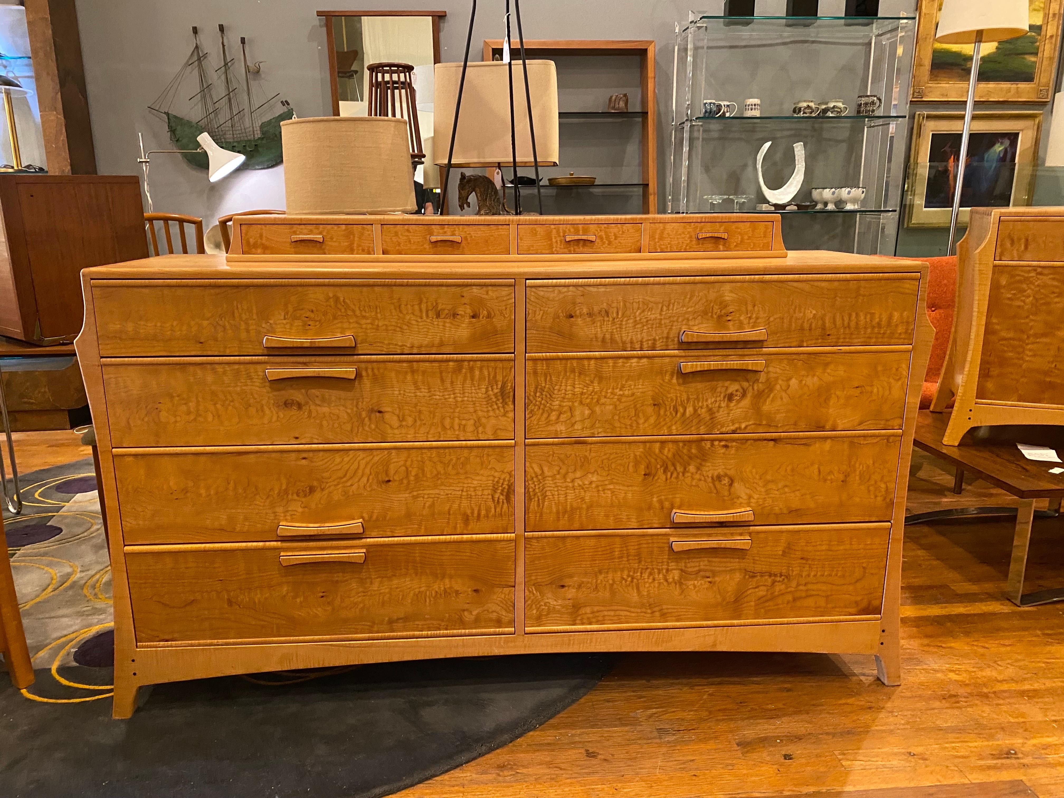Wood Handcrafted Dresser by Anthony Kahn For Sale 1