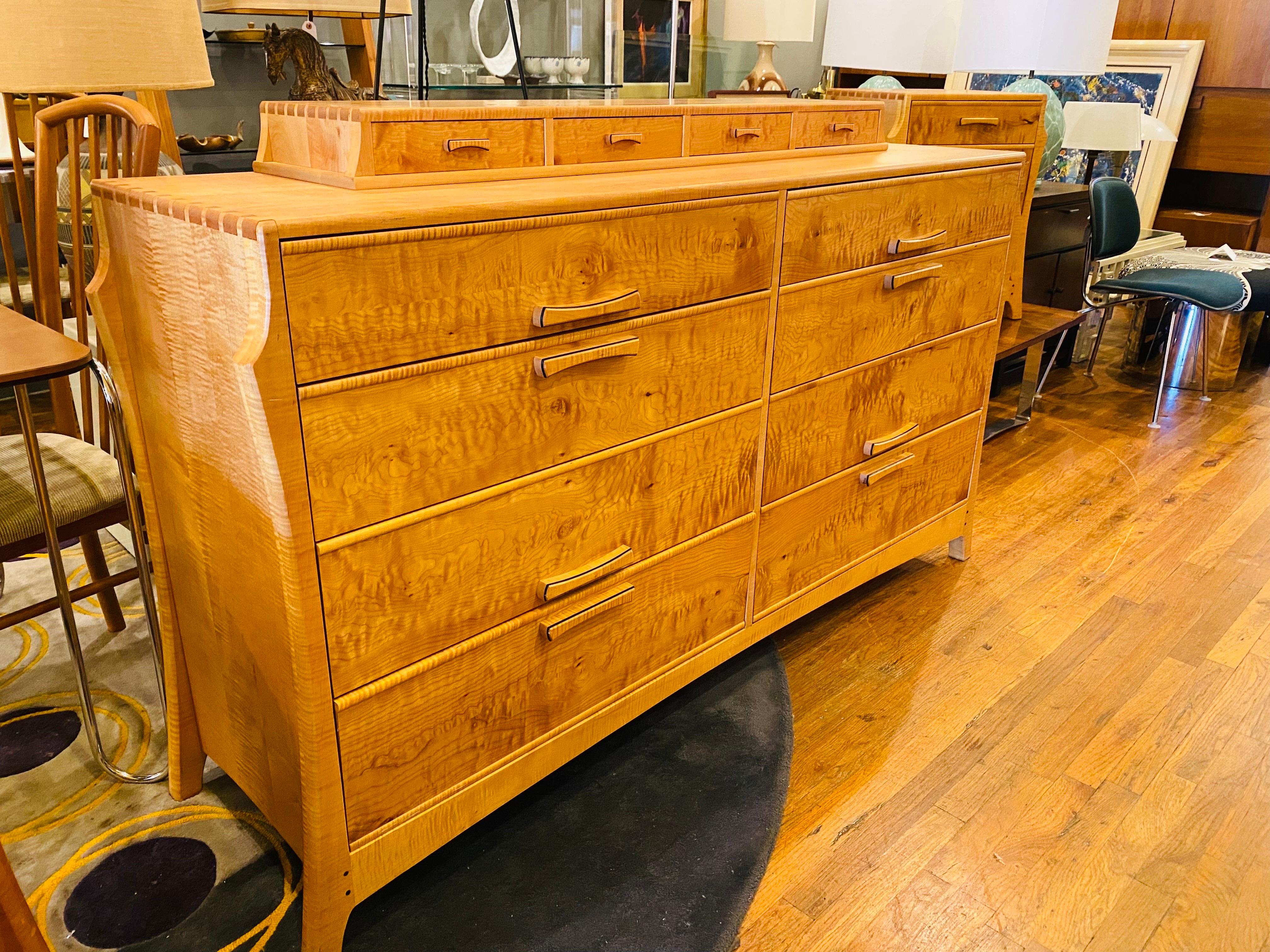Wood Handcrafted Dresser by Anthony Kahn For Sale 2