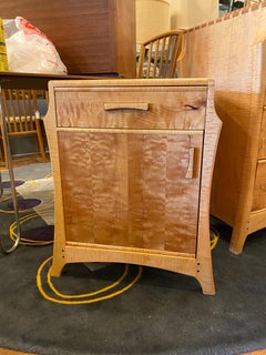 Wood Handcrafted Pair of Night Stands by Anthony Kahn