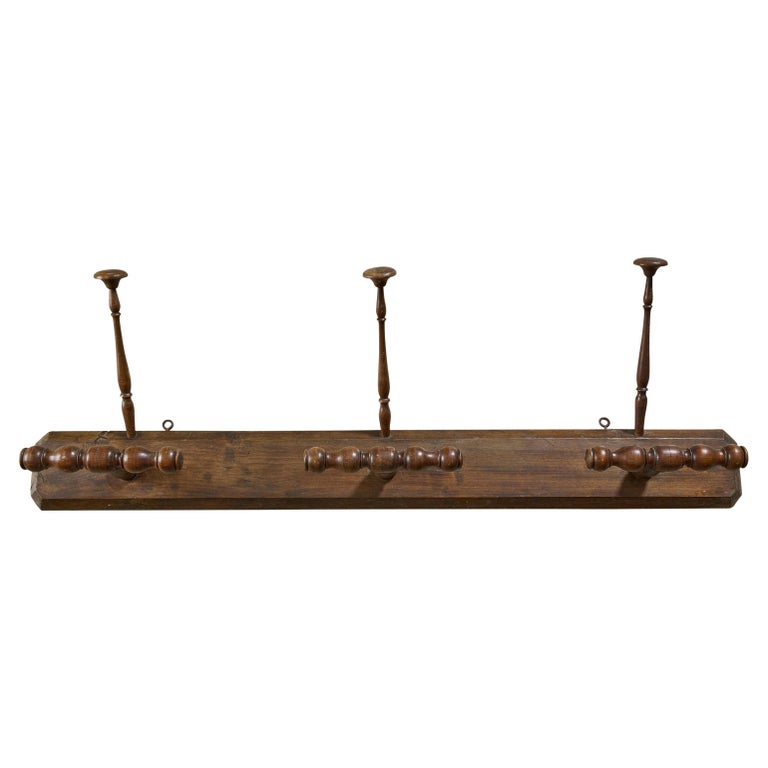 Wood Hat and Coat Rack For Sale at 1stDibs