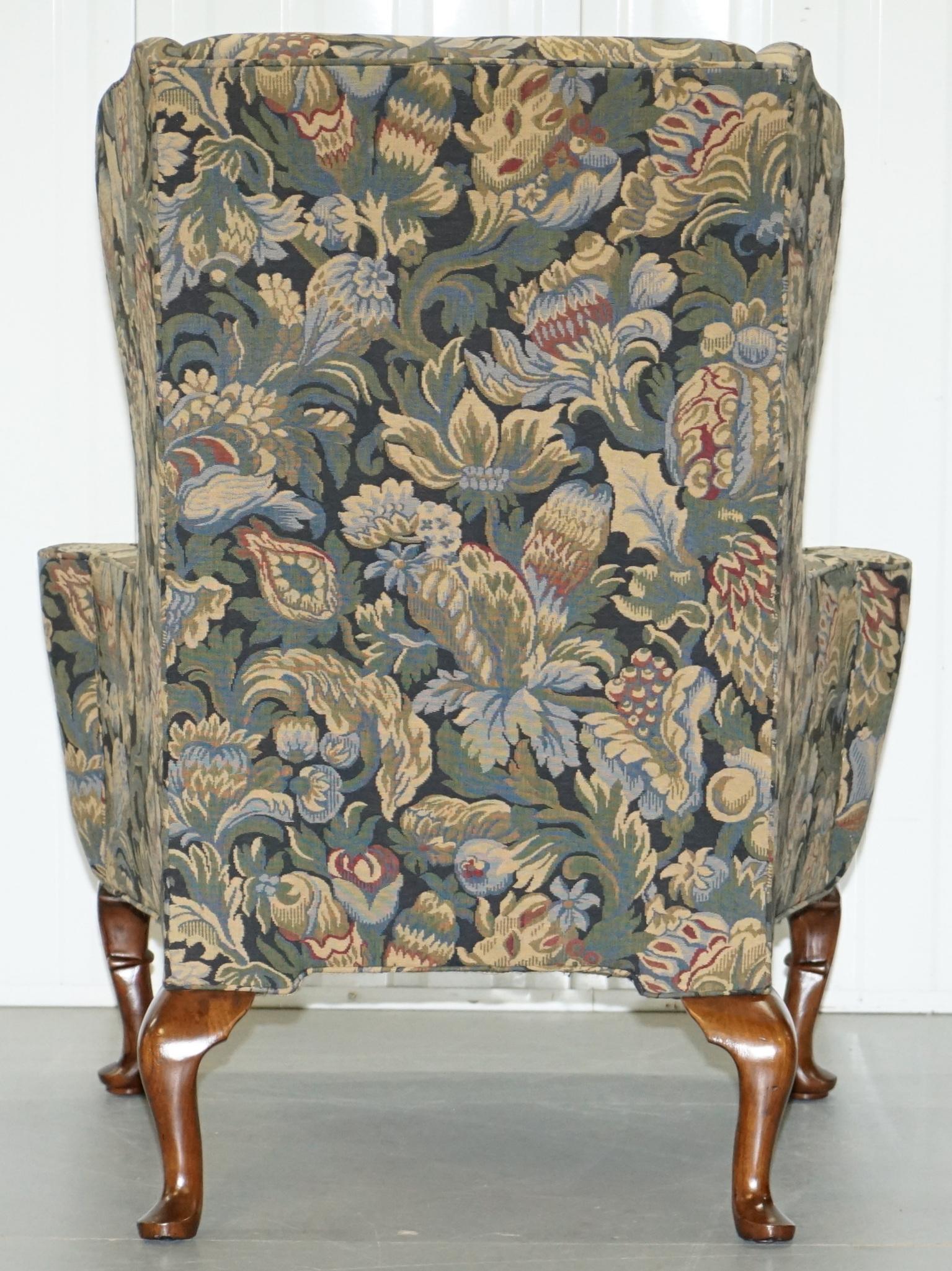 Wood & Hogan New York Blenheim Wingback Walnut Armchair William Morris For Sale 5