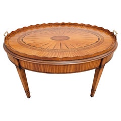 Mesa Bandeja "Norfolk" con Incrustaciones de Maderas Exóticas Mixtas Estilo Sheraton Wood & Hogan