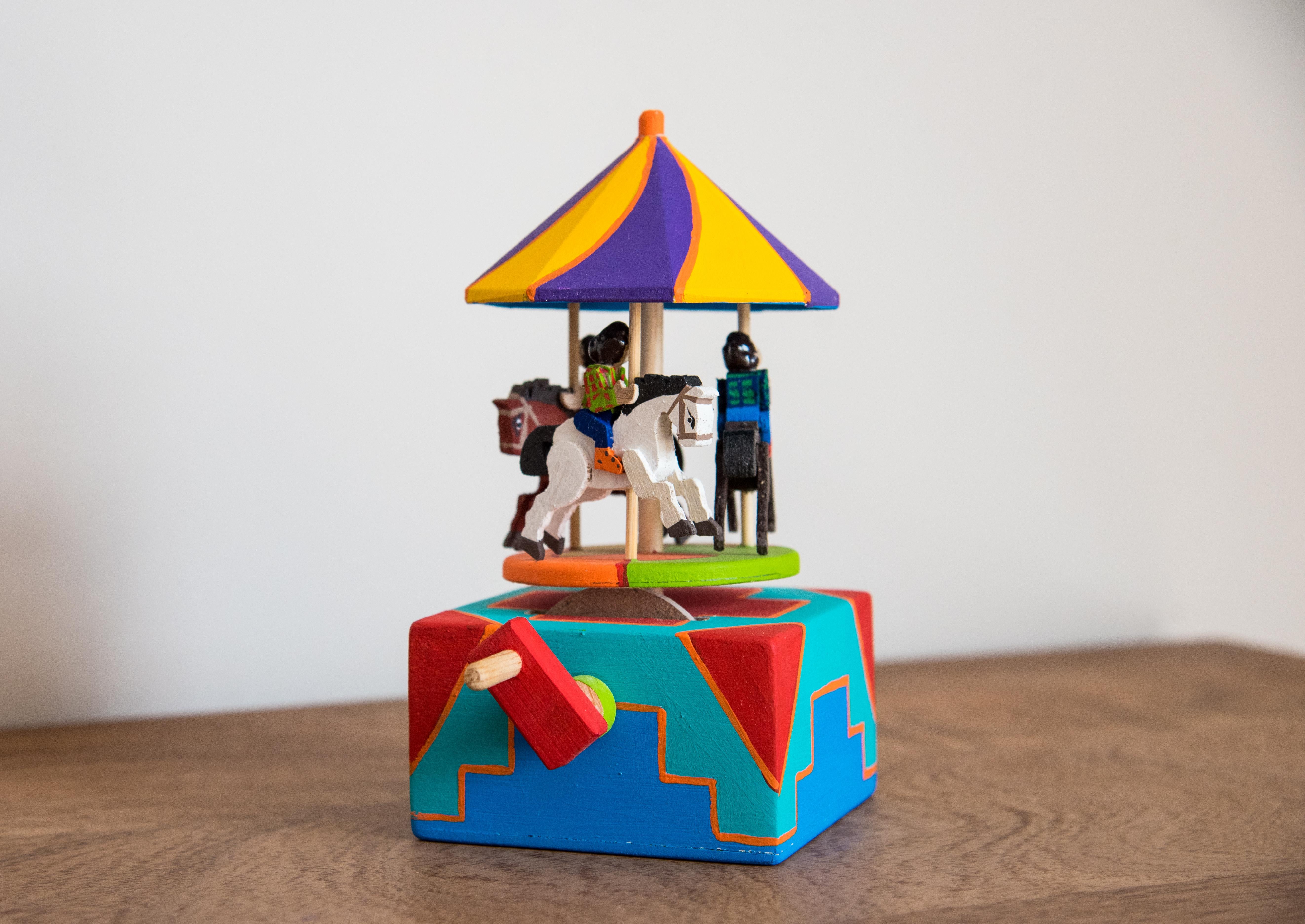 By master artisans Sanjuana España Rodríguez and husband Guillermo Trejo Soriano (Guanajuato, México) have been known for hand crafting Mexican traditional toys. Sanjuana's late father was a master of this beautiful toy craft tradition, and taught