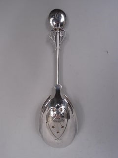 Wood & Hughes New York Medallion Coin Silver Scoop Spoon