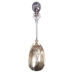 Wood & Hughes New York Medallion Coin Silver Scoop Spoon