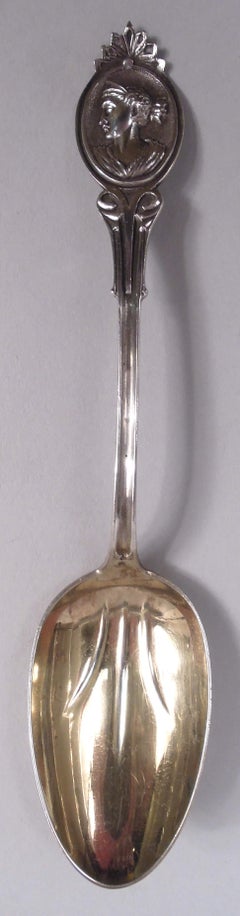 Wood & Hughes New York Medallion Diana Coin Silver Ice Cream Spoons