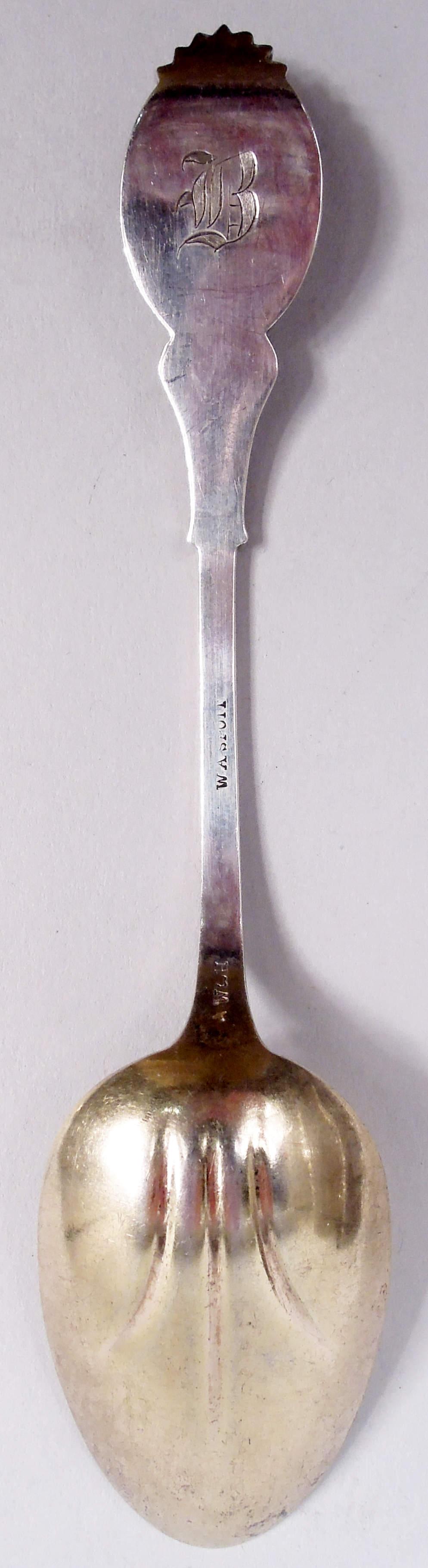 Wood & Hughes New York Medaillon Diana Münze Silber Teelöffel (Amerikanische Klassik) im Angebot