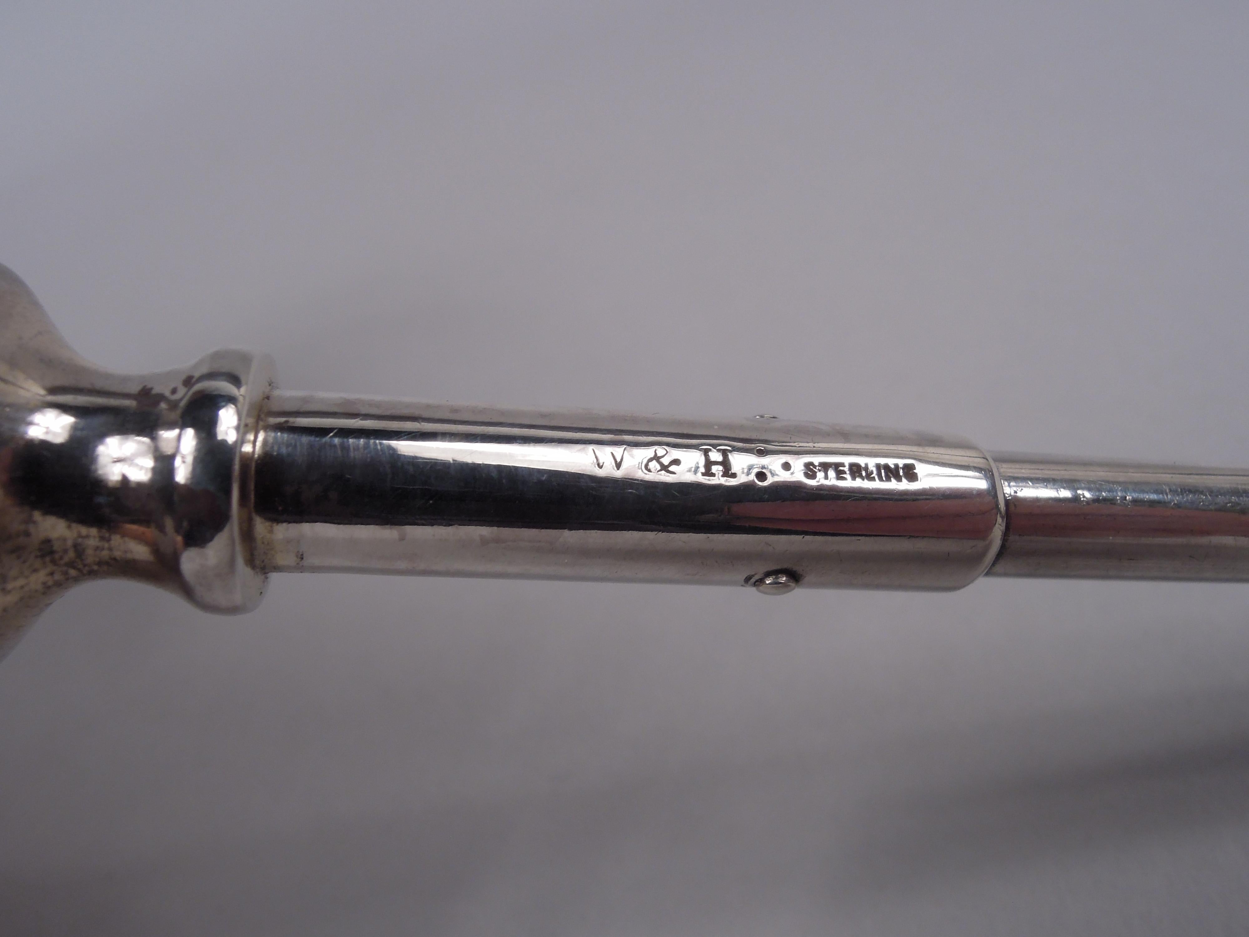 19th Century Wood & Hughes New York Sterling Silver Medallion-Inspired Punch Ladle For Sale