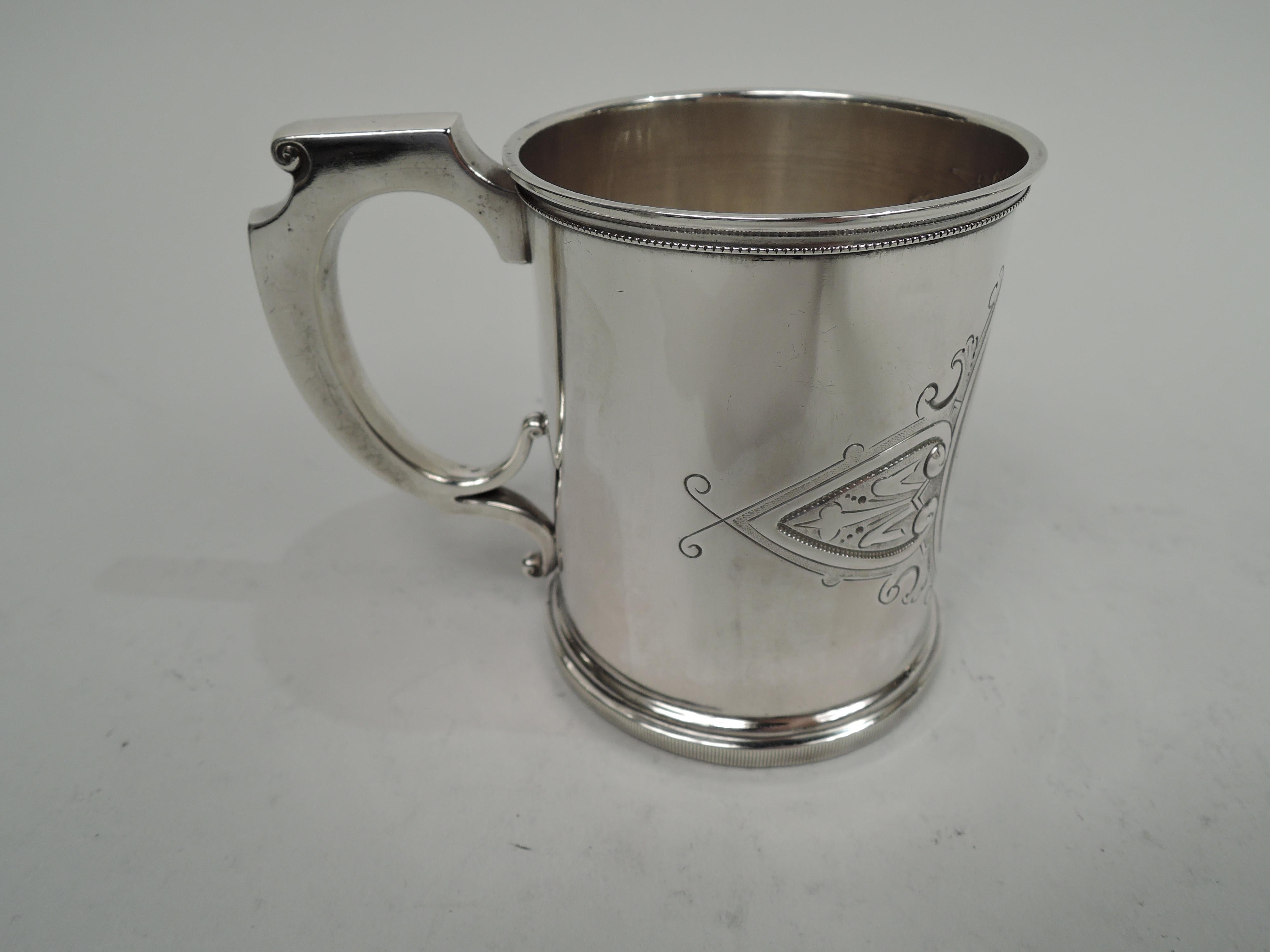 American Wood & Hughes New York Victorian Classical Sterling Silver Baby Cup