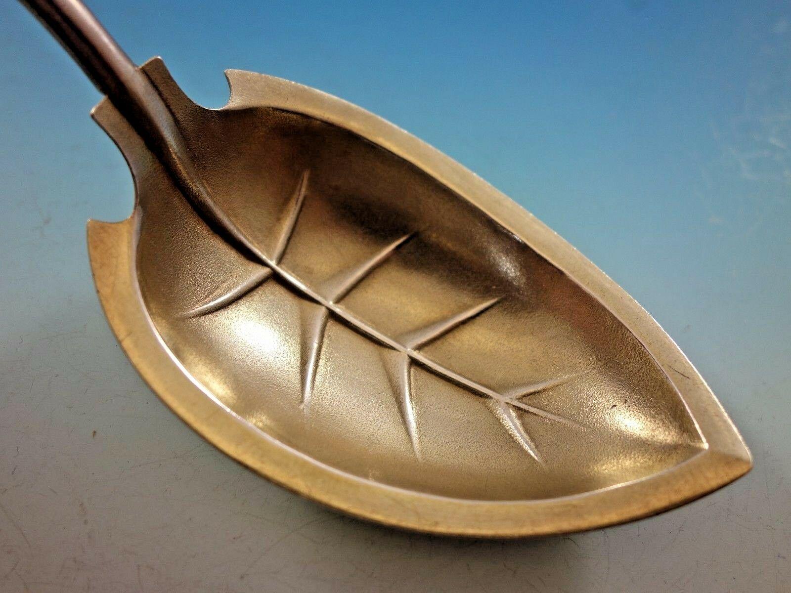 20th Century Wood & Hughes Sterling Silver Platter Spoon with 3-D Woman Gold Washed