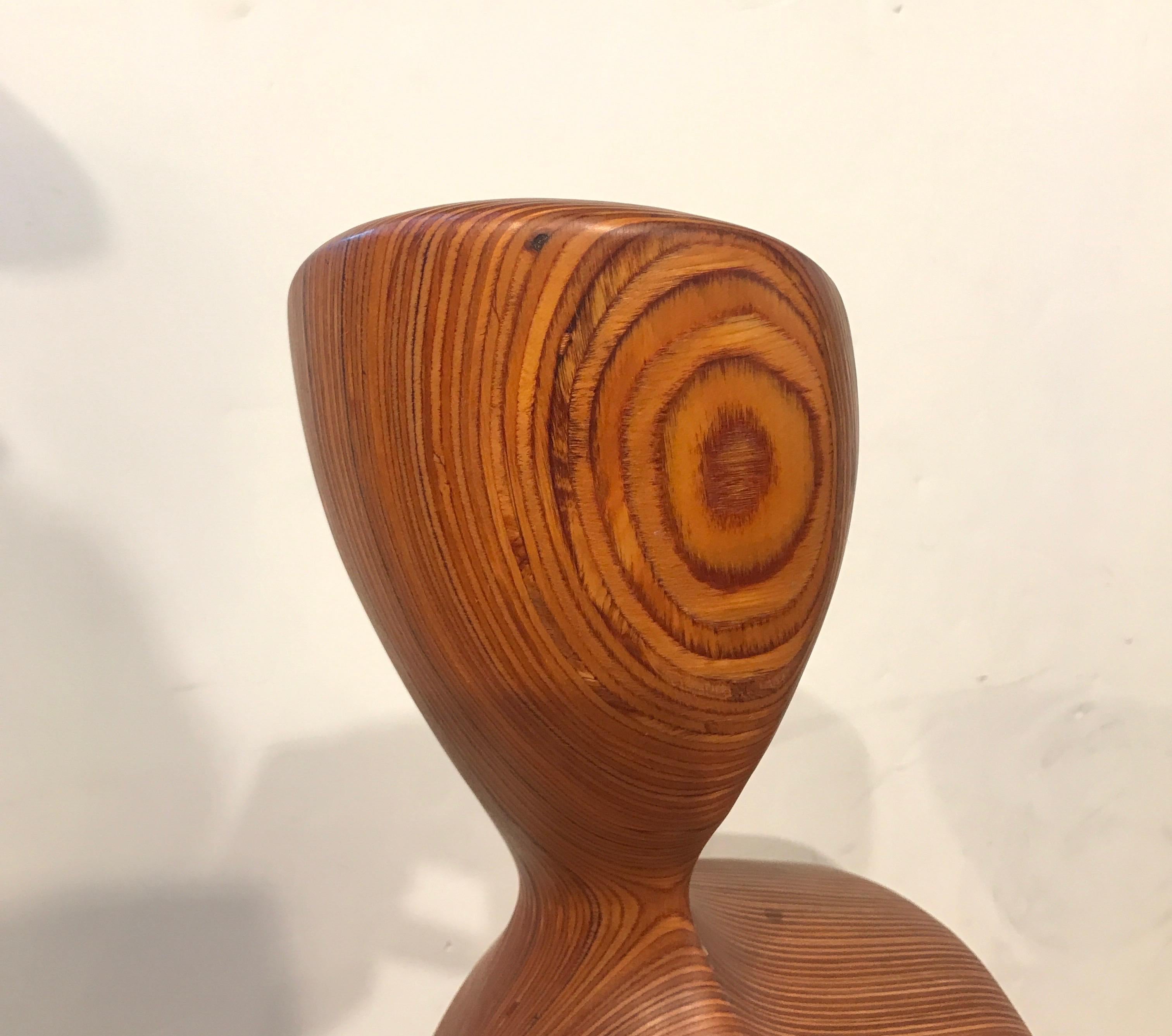 Wood Laminated Abstract Sculpture of a Woman, 1960s 3