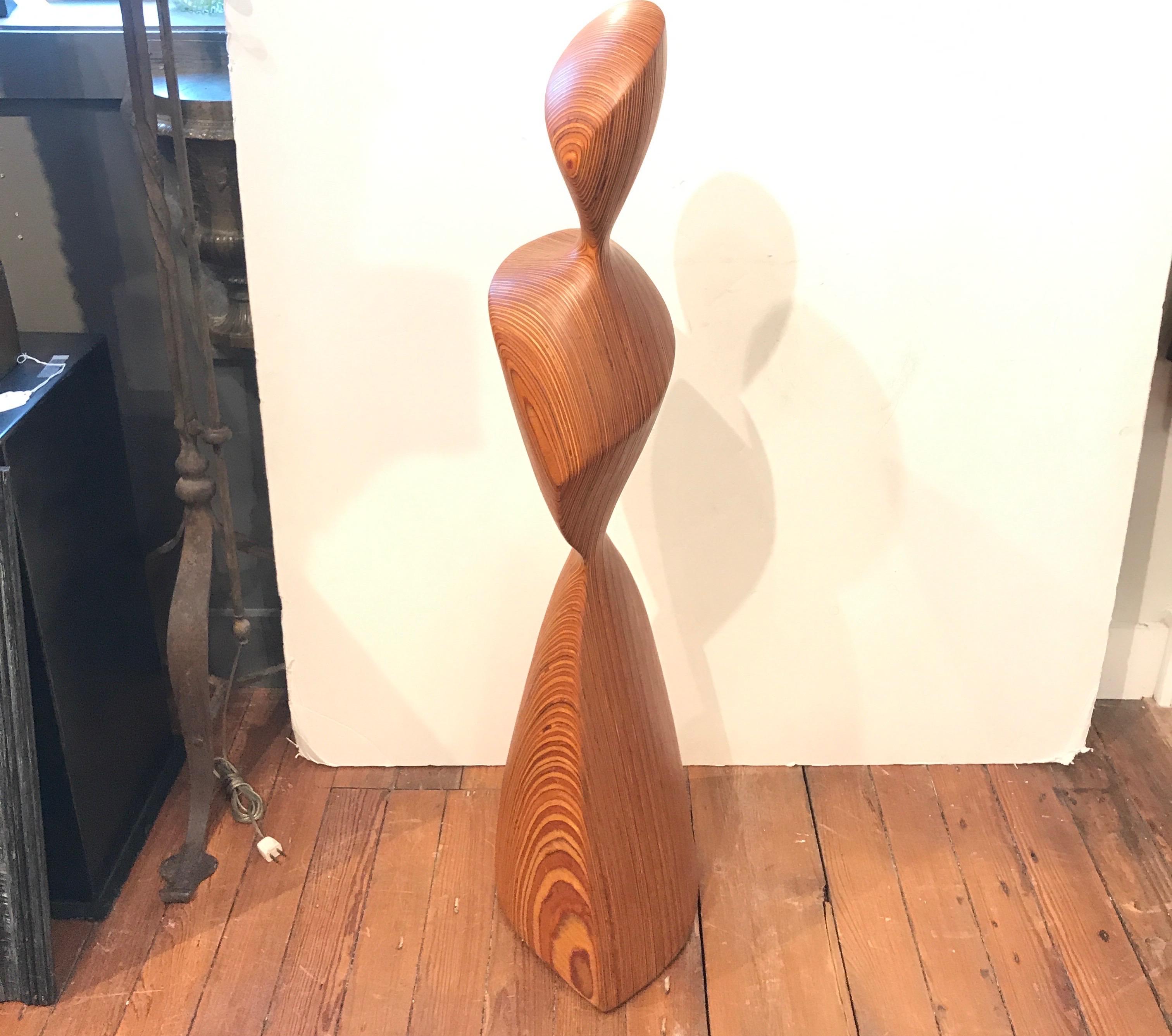 Wood Laminated Abstract Sculpture of a Woman, 1960s In Excellent Condition In Lambertville, NJ