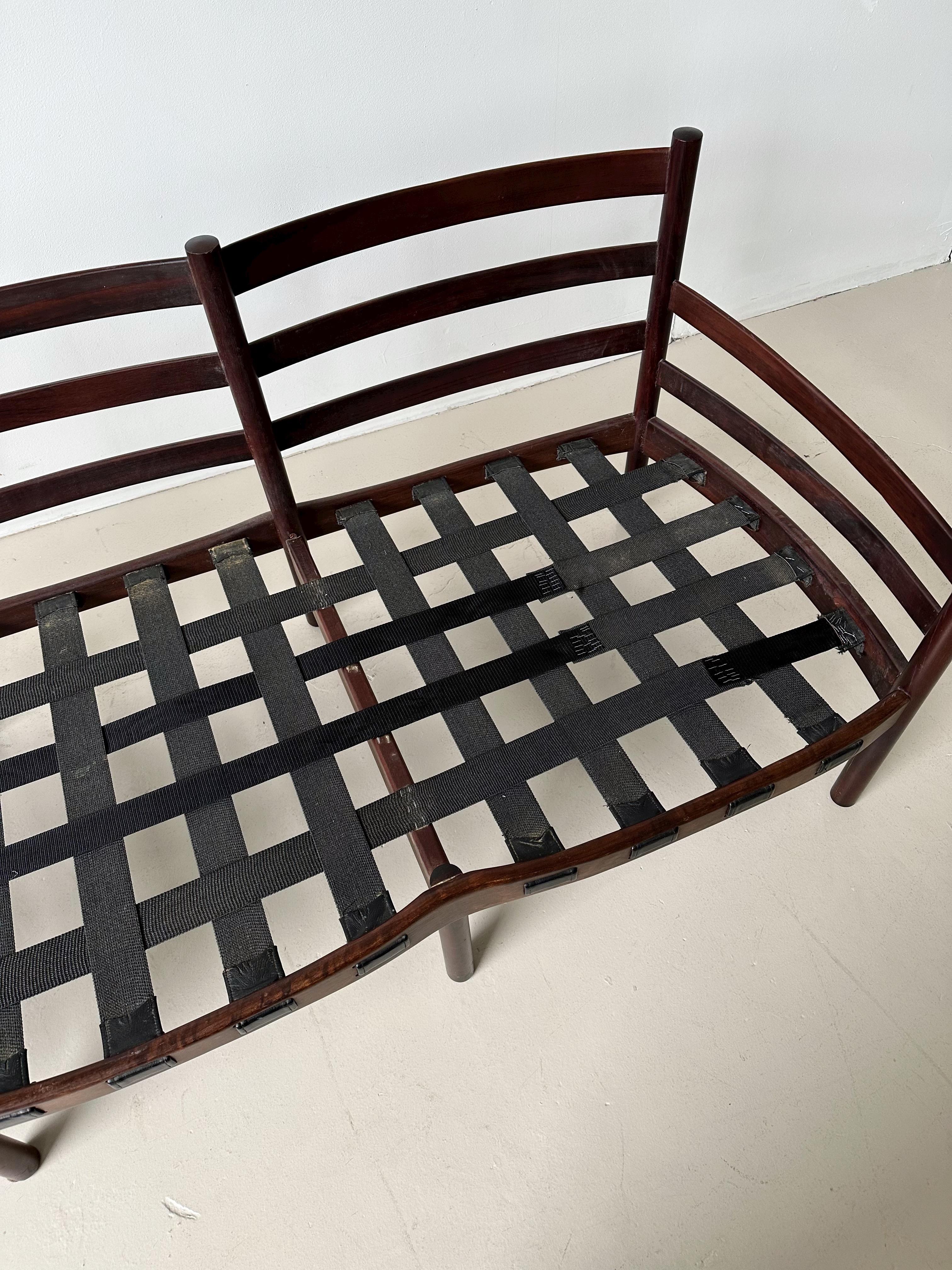 European Wood & Leather 3 Seater Sofa by Sven Ellekaer for Coja
