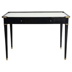 Wood, leather and bronce desk attributed to Maison Jansen, France, circa 1950.