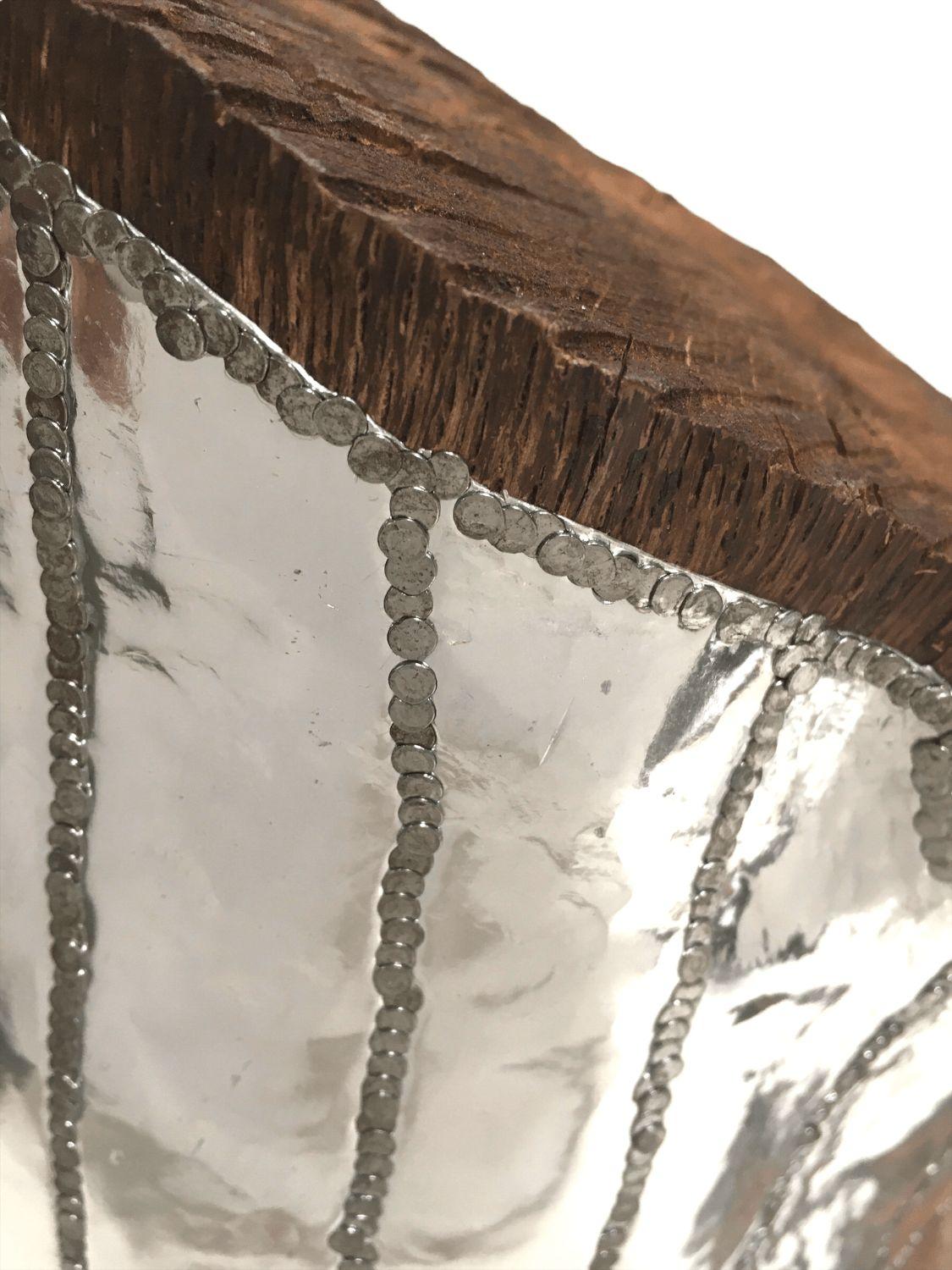 Sheet Metal Wood Log Urban Sculpture in Oaxacan Silversmith Style by artist Blake Shane