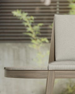 Wood Lounge Chair, Modern Design, Oak, Bronze, Stone