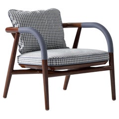  Wood Lounge Chair With Metal Details